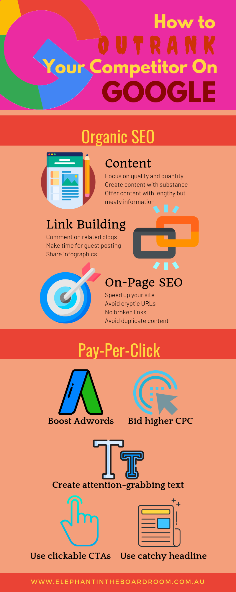 Infographic SEO tips to outrank your competitor on google