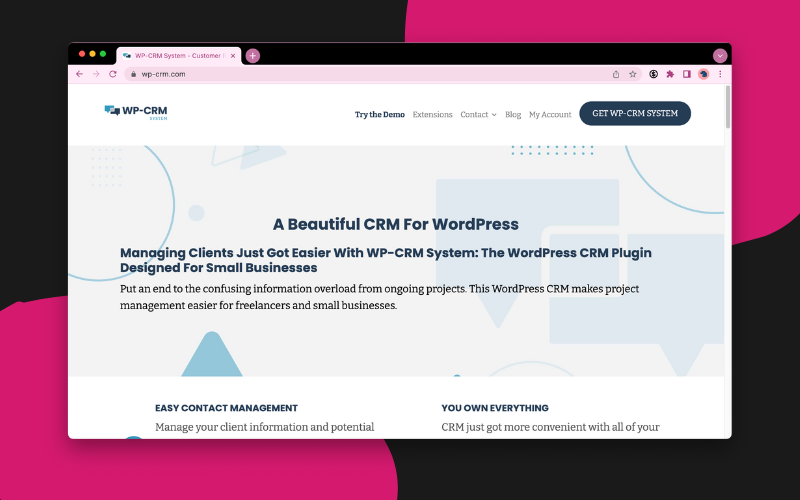 a website of WP-CRM