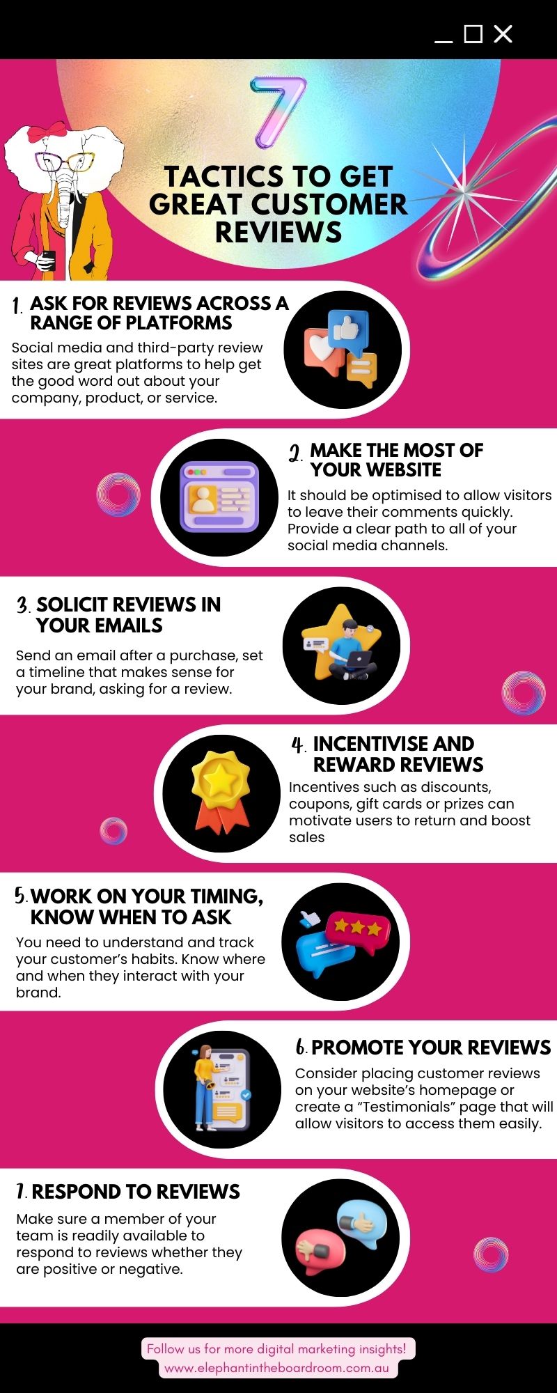 Infographics - 7 Tactics To Get Great Customer Reviews